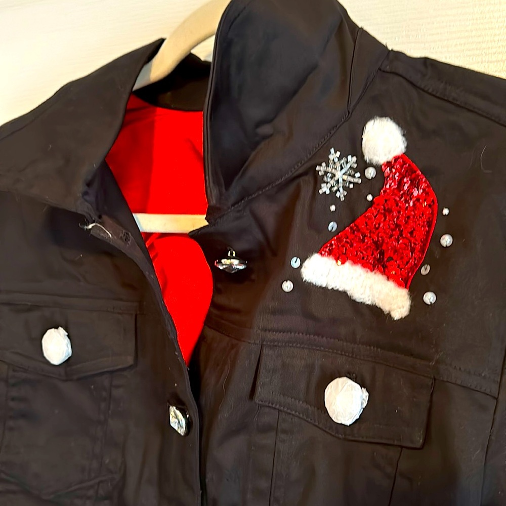 Vintage Berek Santa Sequin Jacket Black NWT